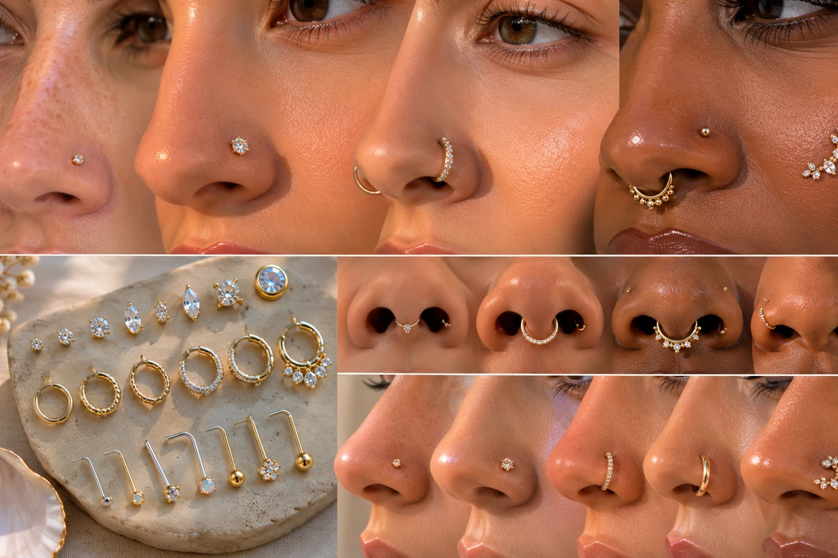 nose piercing for nose types step by step
