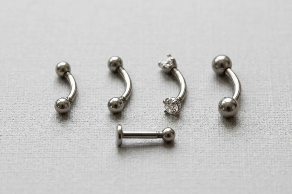 Best jewelry for a snug piercing Curved barbell and flat-back titanium jewelry for a snug piercing