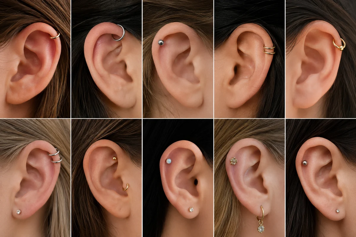 Outer cartilage piercings: the rim of the ear Types of ear piercings — Outer cartilage piercings: the rim of the ear