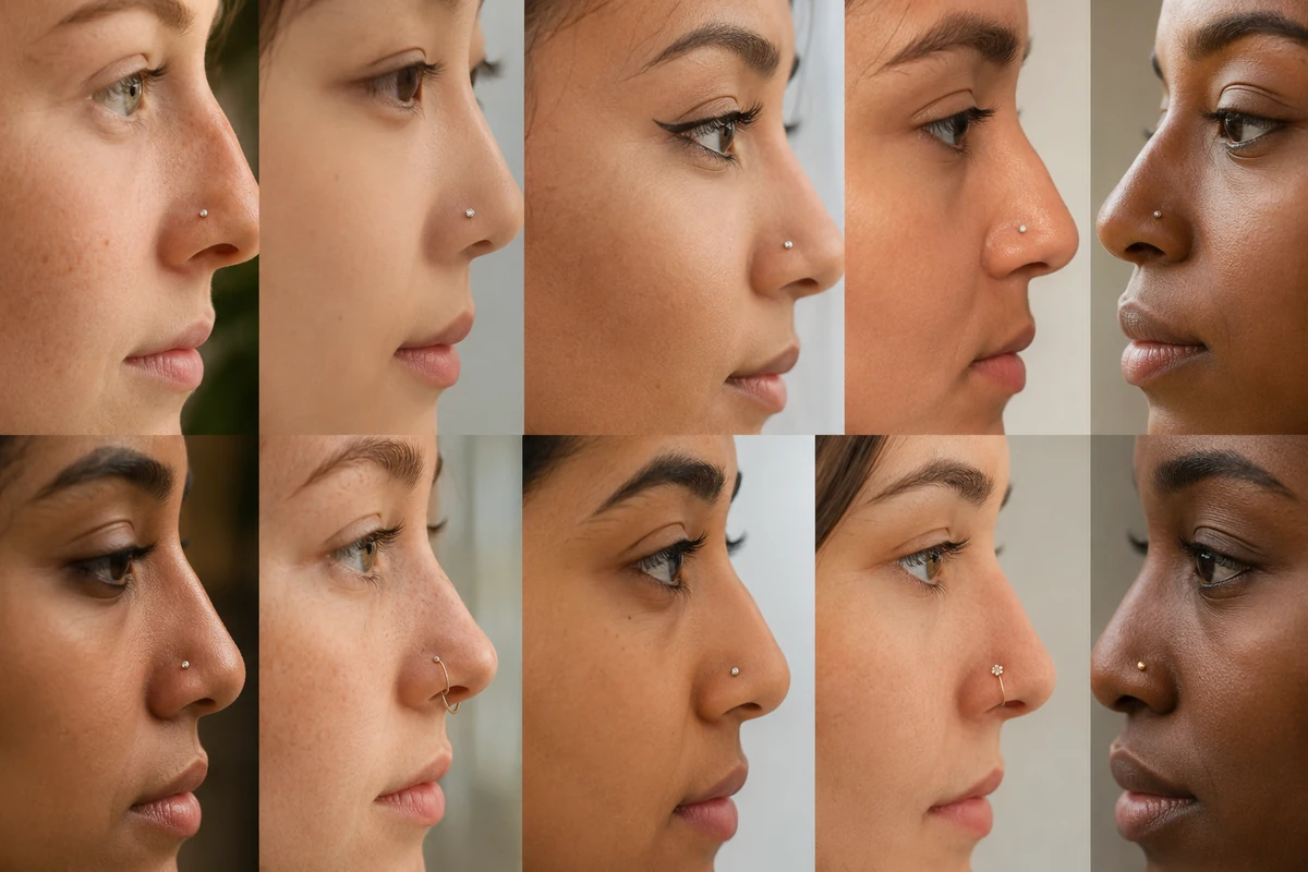 Types of noses for nose piercing — Matching nose shapes to flattering placements