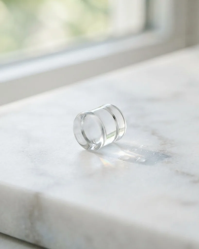 Detail view of fused quartz, borosilicate or soda-lime: what the material really means