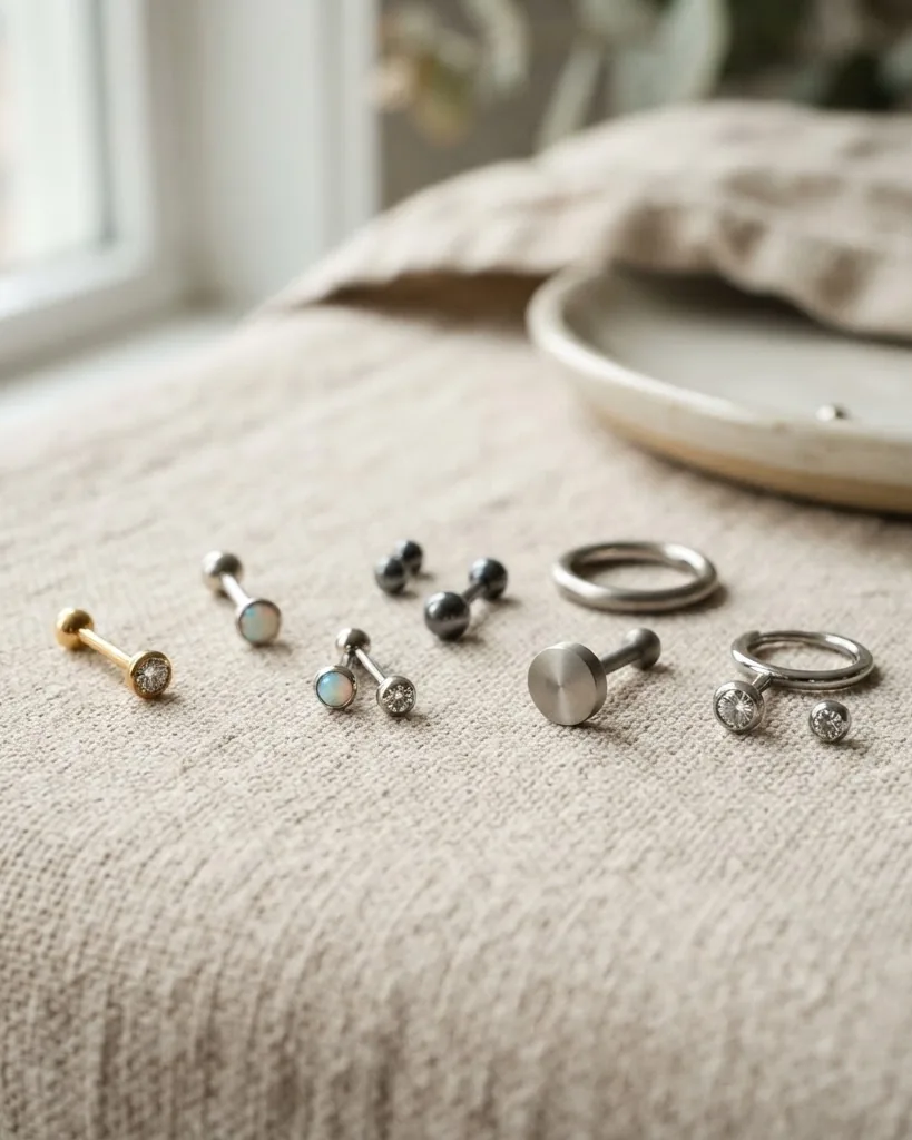 Detail view of the metals that are genuinely hypoallergenic