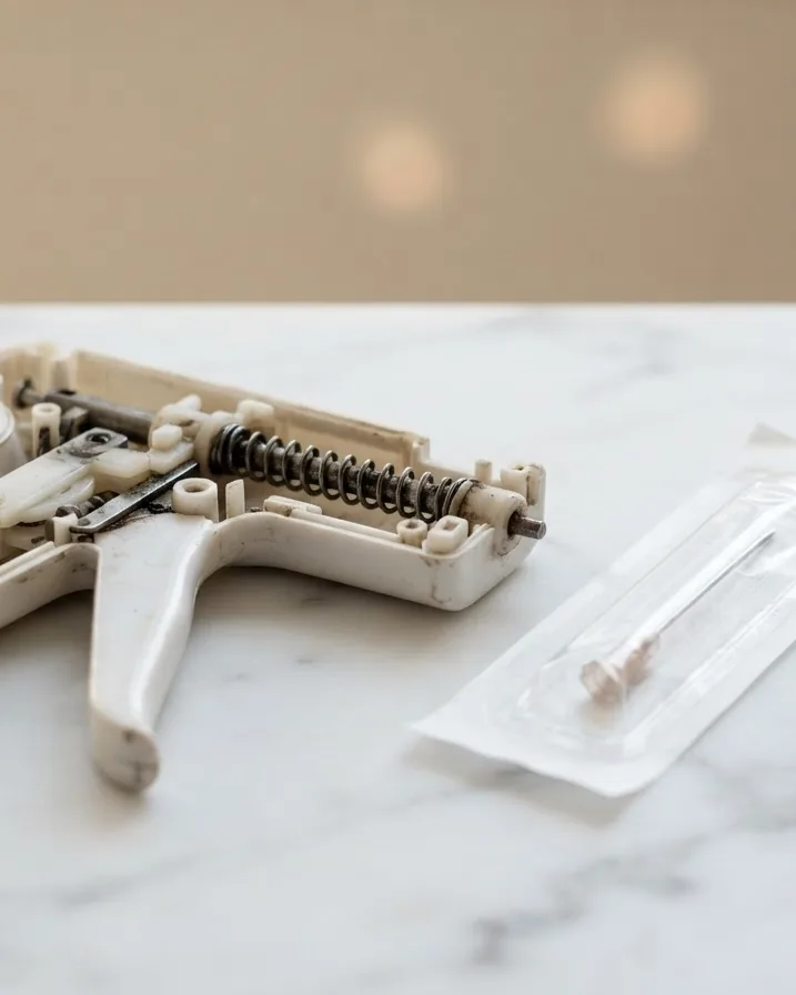 Detail view of sterility: the part a gun cannot fully clean