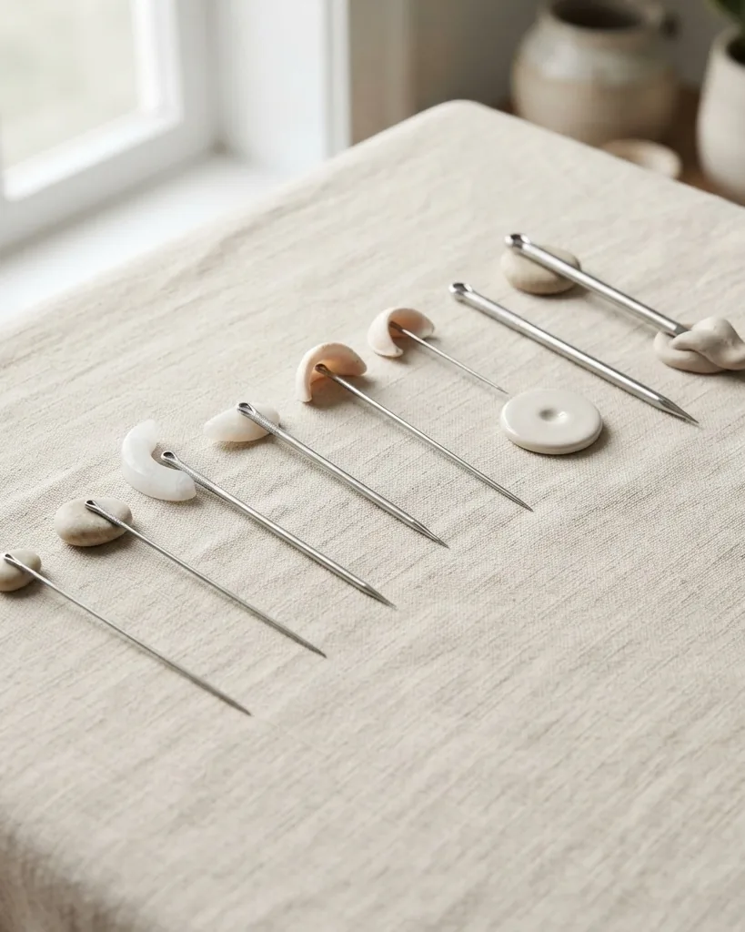 Detail view of matching needle gauge to the placement on your body