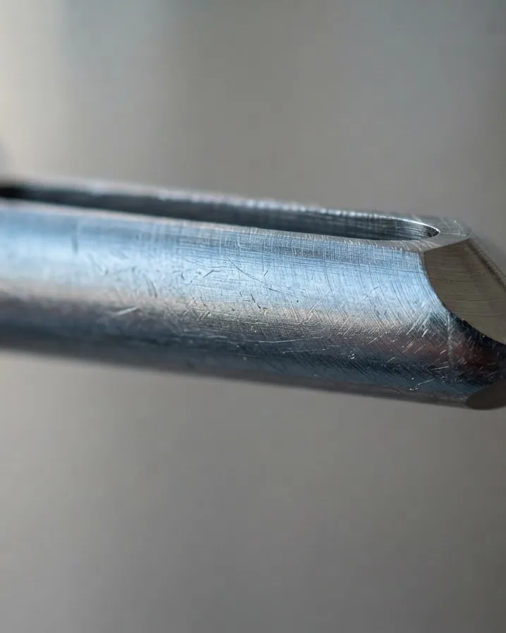 Detail view of why the fistula heals to the jewelry, not the needle