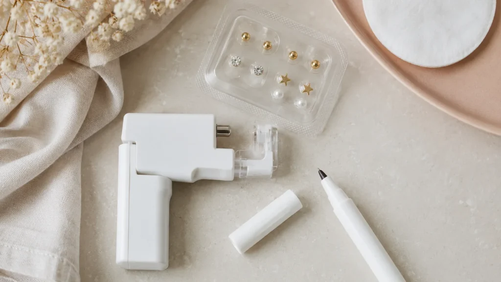 Editorial photo of starter kit ear piercing