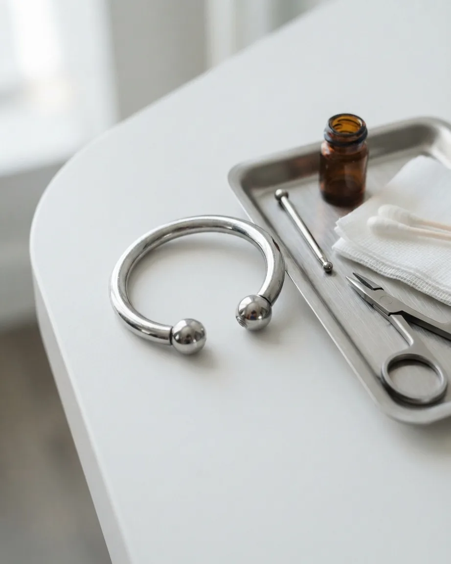 Detail view of septum piercings: the sweet spot, the pain, and the 6-to-8-week floor